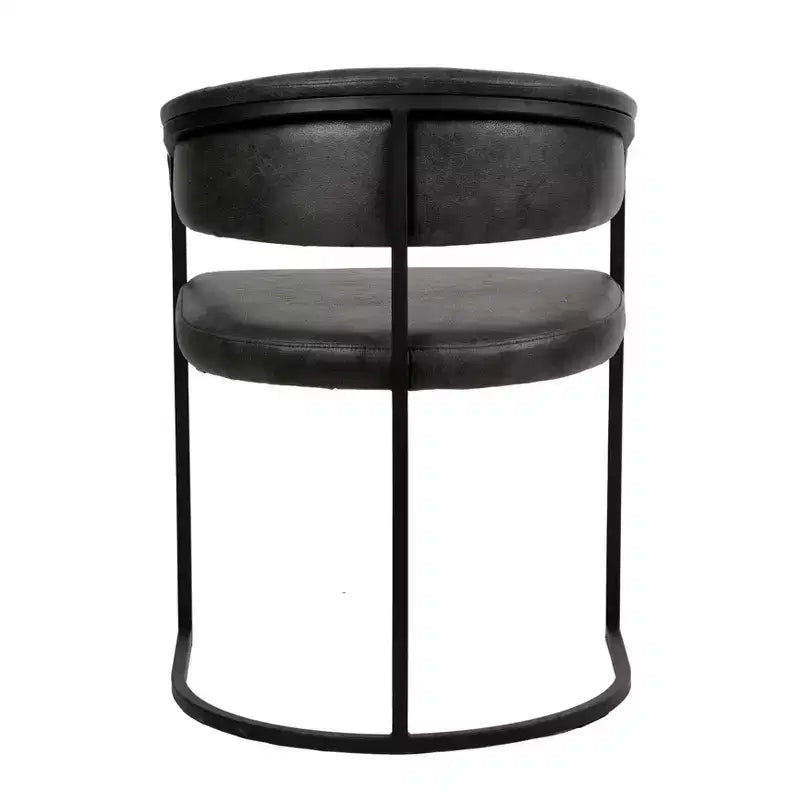 Lot de 4 chaises de salle à manger avec accoudoirs LeisureMod Aero Modern Curve Back, revêtement en cuir, assise confortable avec support rembourré pour salles à manger et cuisines