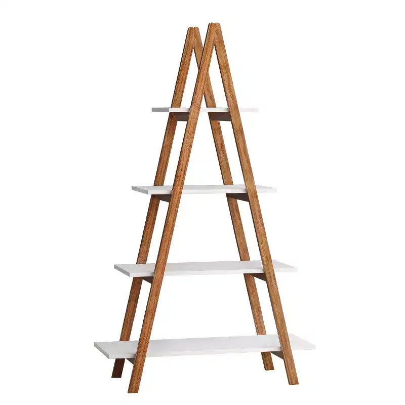 Bibliothèque à 4 étagères en bois de bambou en forme de A, hauteur 16,93 po, par AndMakers
