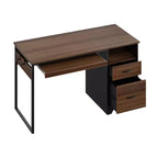 Bureau d'ordinateur 122 cm avec tiroirs de classement et de rangement, bureau d'écriture avec tiroir à clavier, crochet pratique et compartiments ouverts