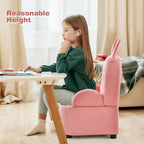 Costway Canapé pour enfants Fauteuil pour tout-petits avec structure en bois robuste Tissu en peluche