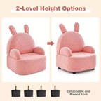 Costway Canapé pour enfants Fauteuil pour tout-petits avec structure en bois robuste Tissu en peluche
