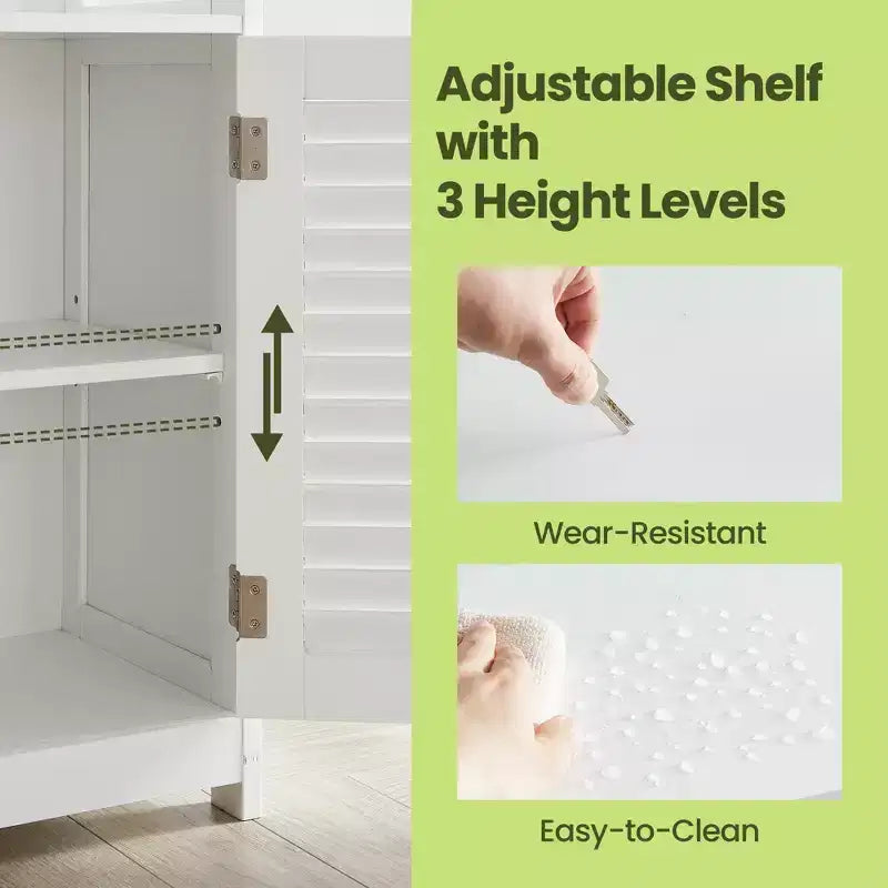 Meuble bas blanc élégant – Montage facile, construction robuste en MDF