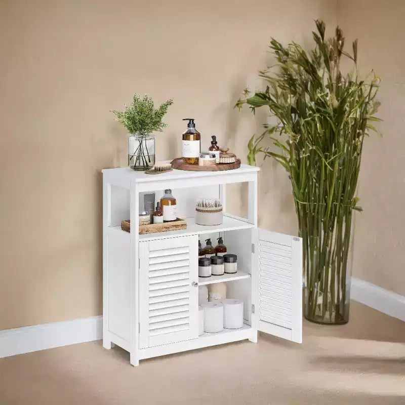 Meuble bas blanc élégant – Montage facile, construction robuste en MDF