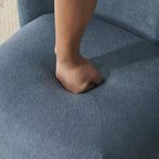 Fauteuil d'appoint moderne ultra-doux à dossier bas et sans accoudoirs, avec revêtement doux pour la peau et pieds ronds en pin exquis - ModernLuxe