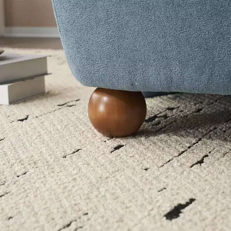 Fauteuil d'appoint moderne ultra-doux à dossier bas et sans accoudoirs, avec revêtement doux pour la peau et pieds ronds en pin exquis - ModernLuxe