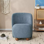 Fauteuil d'appoint moderne ultra-doux à dossier bas et sans accoudoirs, avec revêtement doux pour la peau et pieds ronds en pin exquis - ModernLuxe