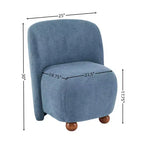 Fauteuil d'appoint moderne ultra-doux à dossier bas et sans accoudoirs, avec revêtement doux pour la peau et pieds ronds en pin exquis - ModernLuxe
