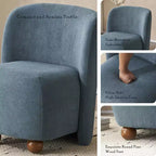 Fauteuil d'appoint moderne ultra-doux à dossier bas et sans accoudoirs, avec revêtement doux pour la peau et pieds ronds en pin exquis - ModernLuxe