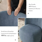 Fauteuil d'appoint moderne ultra-doux à dossier bas et sans accoudoirs, avec revêtement doux pour la peau et pieds ronds en pin exquis - ModernLuxe
