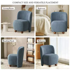 Fauteuil d'appoint moderne ultra-doux à dossier bas et sans accoudoirs, avec revêtement doux pour la peau et pieds ronds en pin exquis - ModernLuxe