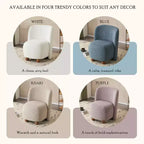 Fauteuil d'appoint moderne ultra-doux à dossier bas et sans accoudoirs, avec revêtement doux pour la peau et pieds ronds en pin exquis - ModernLuxe