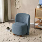 Fauteuil d'appoint moderne ultra-doux à dossier bas et sans accoudoirs, avec revêtement doux pour la peau et pieds ronds en pin exquis - ModernLuxe