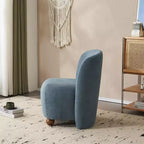 Fauteuil d'appoint moderne ultra-doux à dossier bas et sans accoudoirs, avec revêtement doux pour la peau et pieds ronds en pin exquis - ModernLuxe