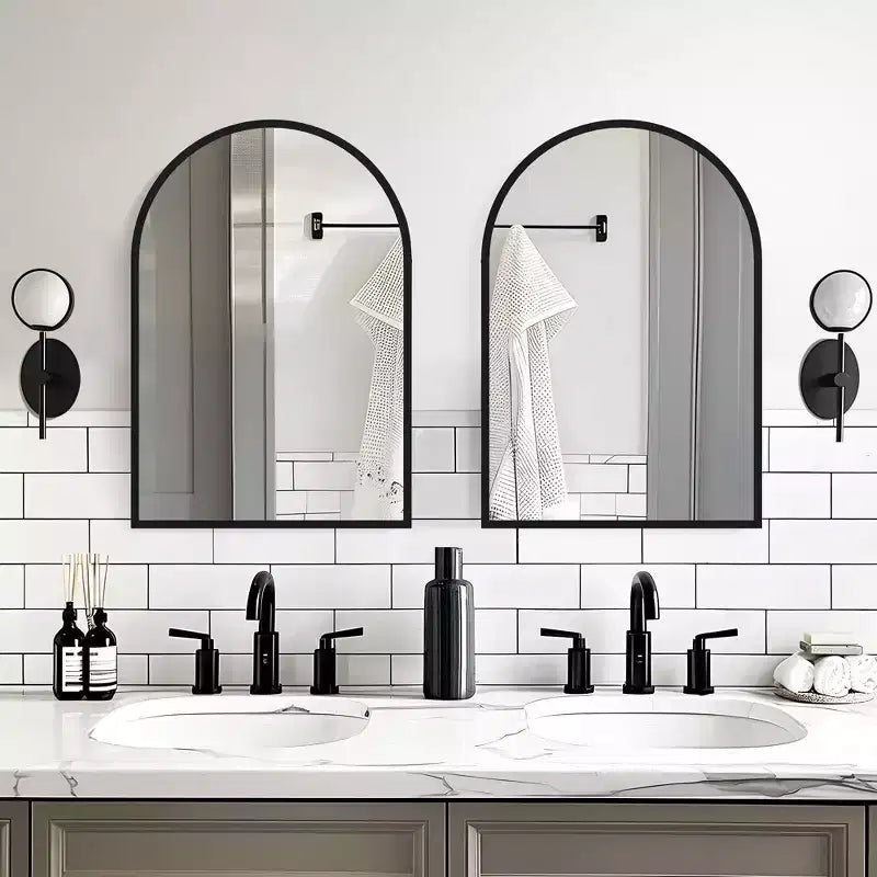 Miroir mural PexFix Classic Arch encadré de bois massif, miroir de vanité