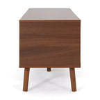 Meuble TV en bois GDFStudio Zapara 47,25 po avec 2 armoires, noyer et blanc
