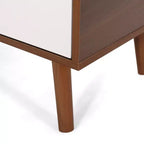 Meuble TV en bois GDFStudio Zapara 47,25 po avec 2 armoires, noyer et blanc