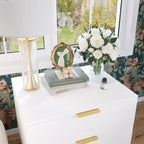 Table de chevet Hitow moderne avec deux tiroirs, finition bois