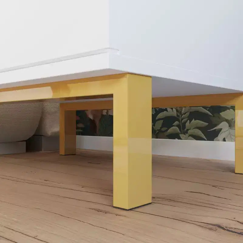 Table de chevet Hitow moderne avec deux tiroirs, finition bois