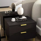Table de chevet Hitow moderne avec deux tiroirs, finition bois