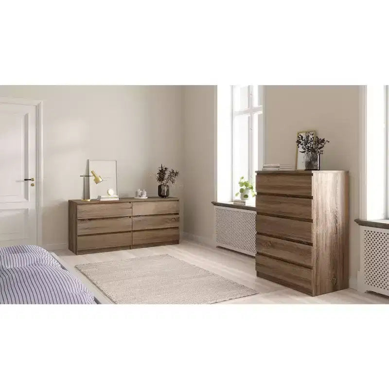 Tvilum, Commode double à 6 tiroirs Scottsdale, Chêne Truffle
