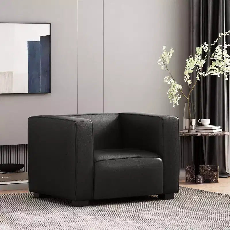 Fauteuil club contemporain en similicuir GDFStudio Minkler