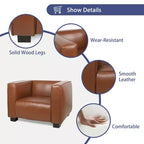 Fauteuil club contemporain en similicuir GDFStudio Minkler