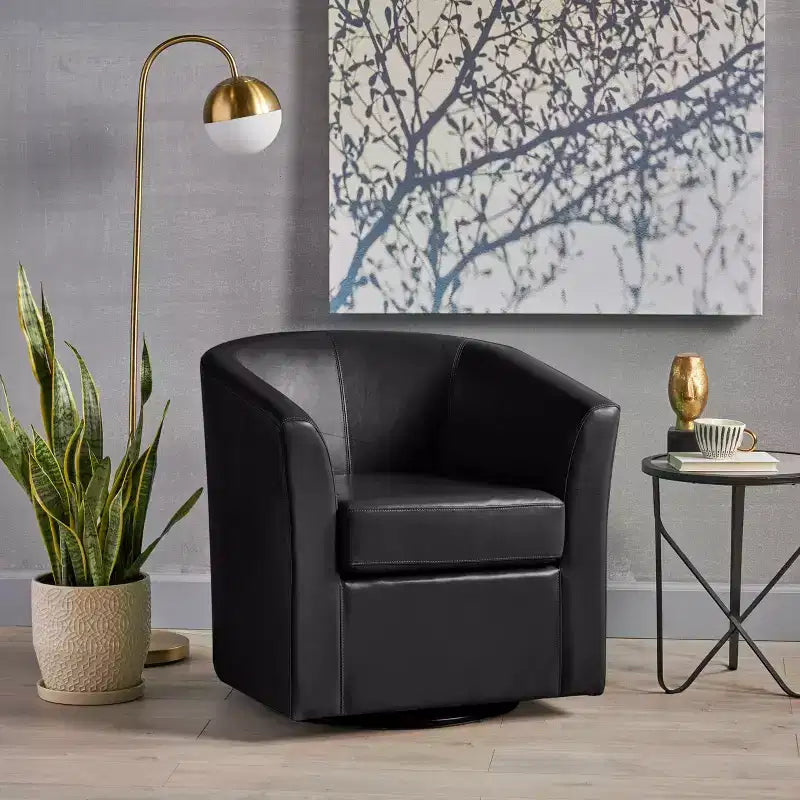 Fauteuil pivotant contemporain Christopher Knight Home Jackson en similicuir