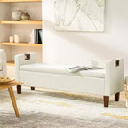 Banc de rangement Daniel avec pieds en bois massif et poignées creuses|ART OF LIVING DESIGNS
