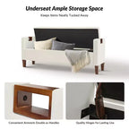 Banc de rangement Daniel avec pieds en bois massif et poignées creuses|ART OF LIVING DESIGNS