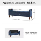 Banc de rangement Daniel avec pieds en bois massif et poignées creuses|ART OF LIVING DESIGNS