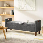 Banc de rangement Daniel avec pieds en bois massif et poignées creuses|ART OF LIVING DESIGNS