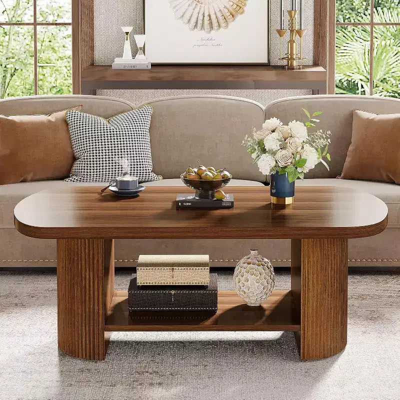 Table basse ovale à 2 niveaux Lantine