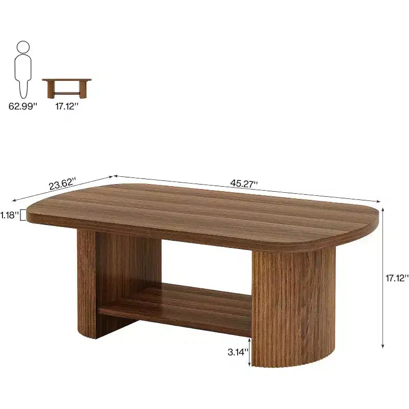 Table basse ovale à 2 niveaux Lantine