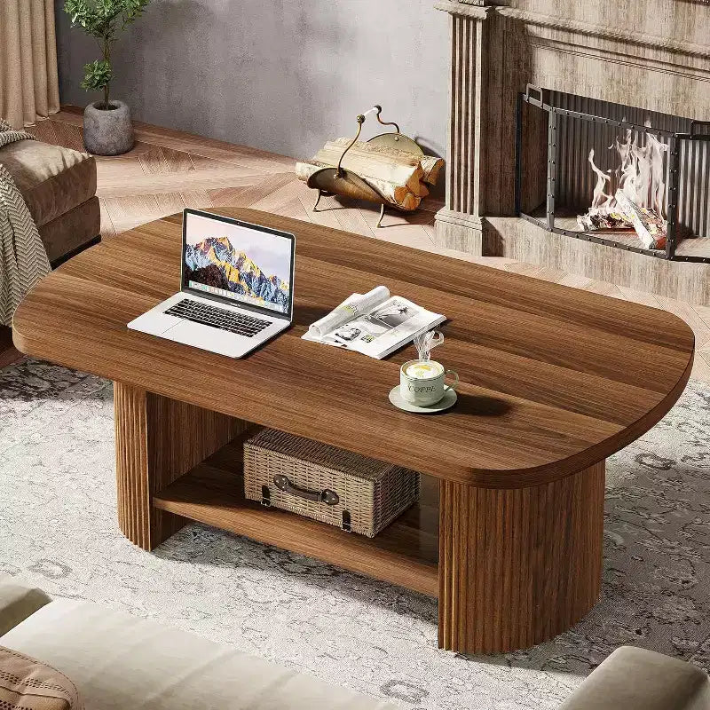 Table basse ovale à 2 niveaux Lantine
