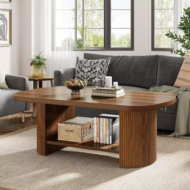 Table basse ovale à 2 niveaux Lantine