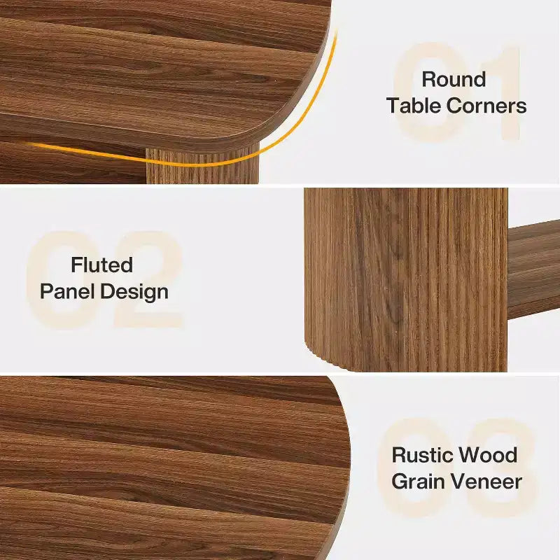 Table basse ovale à 2 niveaux Lantine
