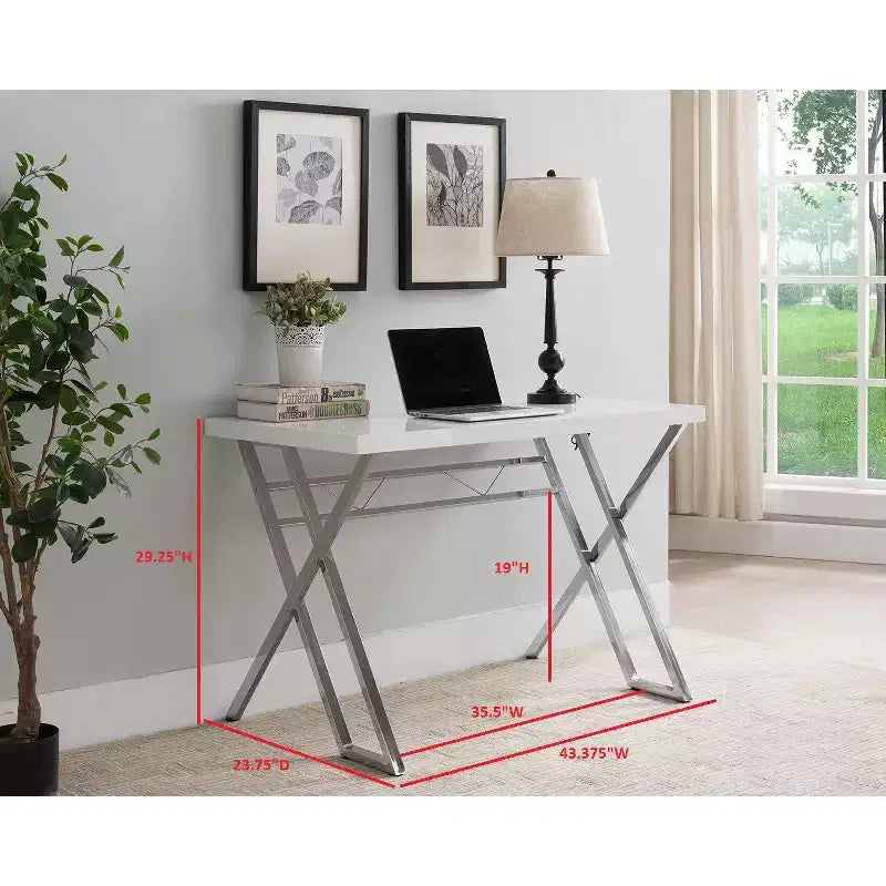 Kings Brand Furniture Bureau informatique de travail et d'écriture pour bureau à domicile (blanc)