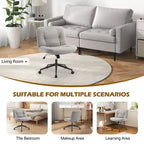 Chaise de bureau ergonomique sans accoudoirs JIONJOY : Large chaise d'appoint d'ordinateur pivotante en cuir PU - Hauteur réglable et roulettes omnidirectionnelles