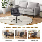 Chaise de bureau ergonomique sans accoudoirs JIONJOY : Large chaise d'appoint d'ordinateur pivotante en cuir PU - Hauteur réglable et roulettes omnidirectionnelles