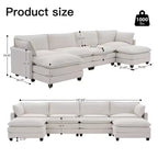 Canapé d'angle en U HYLEORY, ensemble de canapés d'angle modulaires convertibles en velours avec 2 poufs pour salon