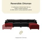 Canapé d'angle en U HYLEORY, ensemble de canapés d'angle modulaires convertibles en velours avec 2 poufs pour salon