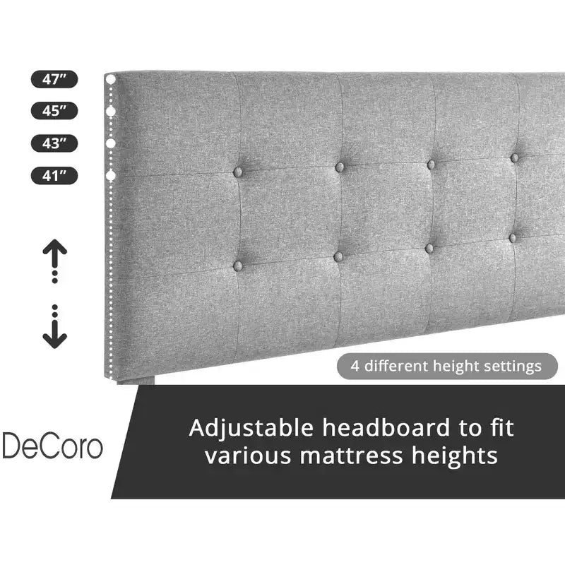 Cadre de lit plateforme en bois rembourré DeCoro Cambridge