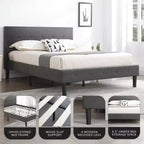 Cadre de lit plateforme en bois rembourré DeCoro Cambridge