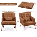 Yaheetech Lot de 2 Fauteuils d'Appoint Modernes capitonnés avec Support Lombaire, Marron Rétro