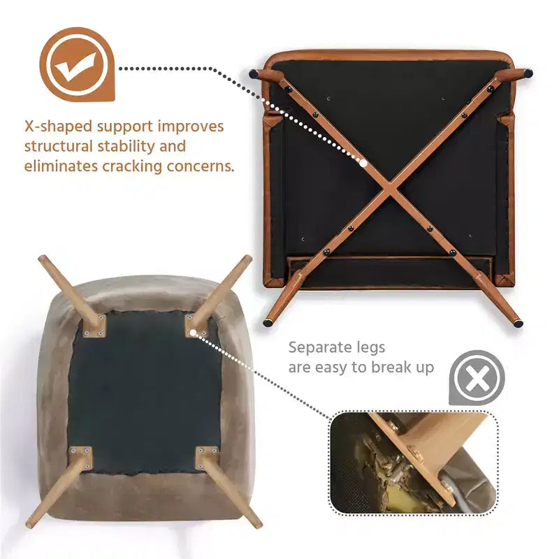 Yaheetech Lot de 2 Fauteuils d'Appoint Modernes capitonnés avec Support Lombaire, Marron Rétro