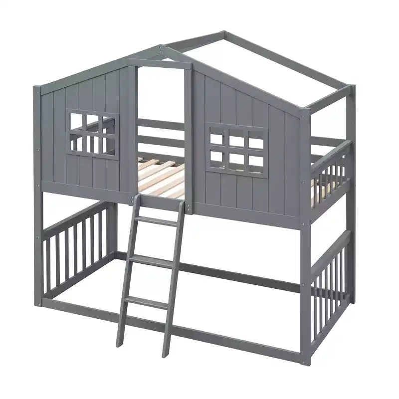 Lit superposé maison Whisen Twin sur Twin avec échelle