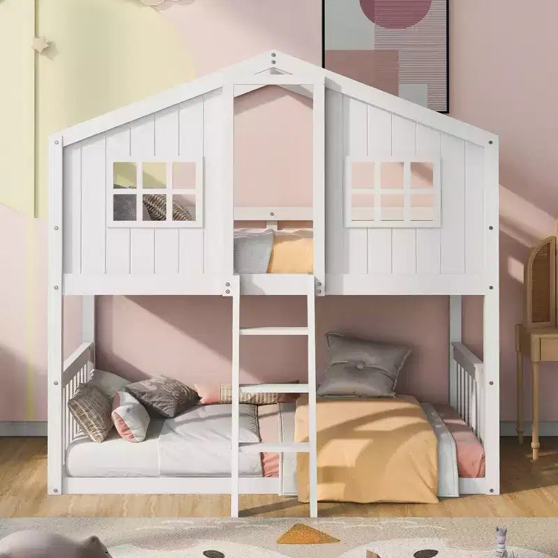 Lit superposé maison Whisen Twin sur Twin avec échelle
