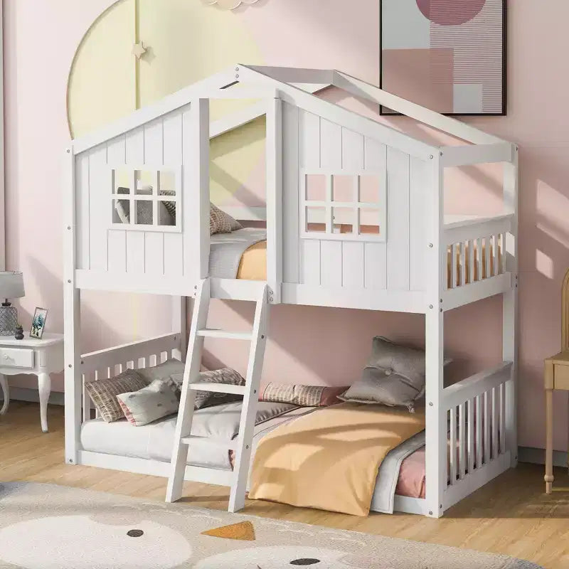 Lit superposé maison Whisen Twin sur Twin avec échelle