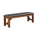 Simple Relax PU Upholstered Dining Bench in Walnut and Espresso