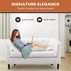 Canapé de salon 2 places capitonné en tissu Home Imports Emporium, style moderne du milieu du siècle